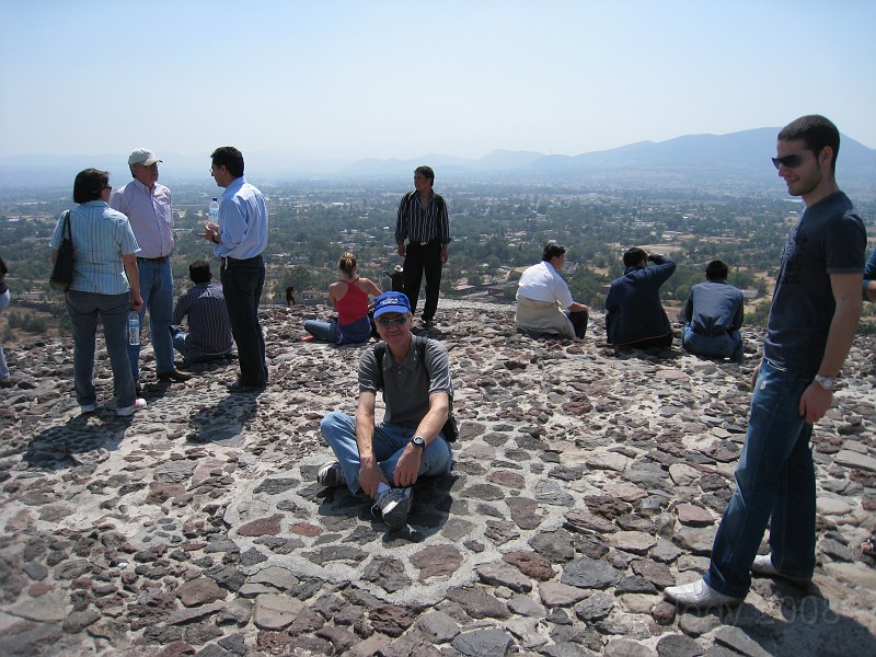 Mexico Pyramids - Mexico City 2009 0470.jpg - A trip to the Teotihuacan area of Mexico to visit the pyramids. A vast complex and a great climb to the top. This was followed by lunch in a cave, then a visit to the historical center of Mexico City. March 2009.